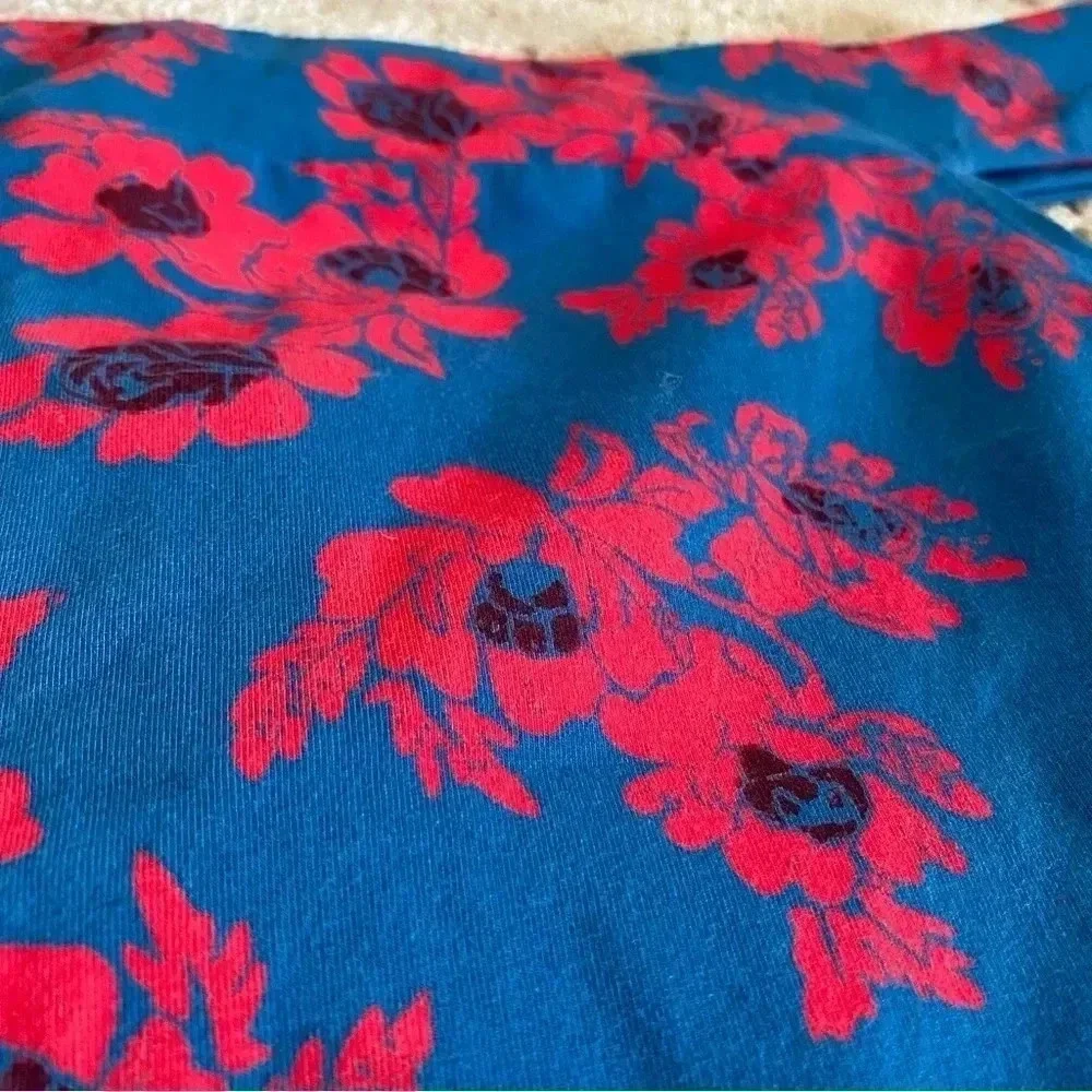 Free People Blue Red Floral 
